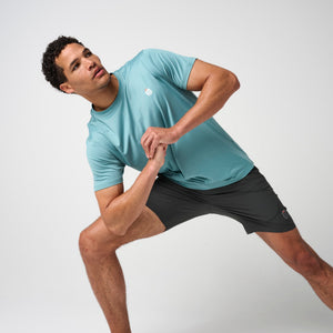 Greatness Wins Core Tech Tee in Sea Spray
