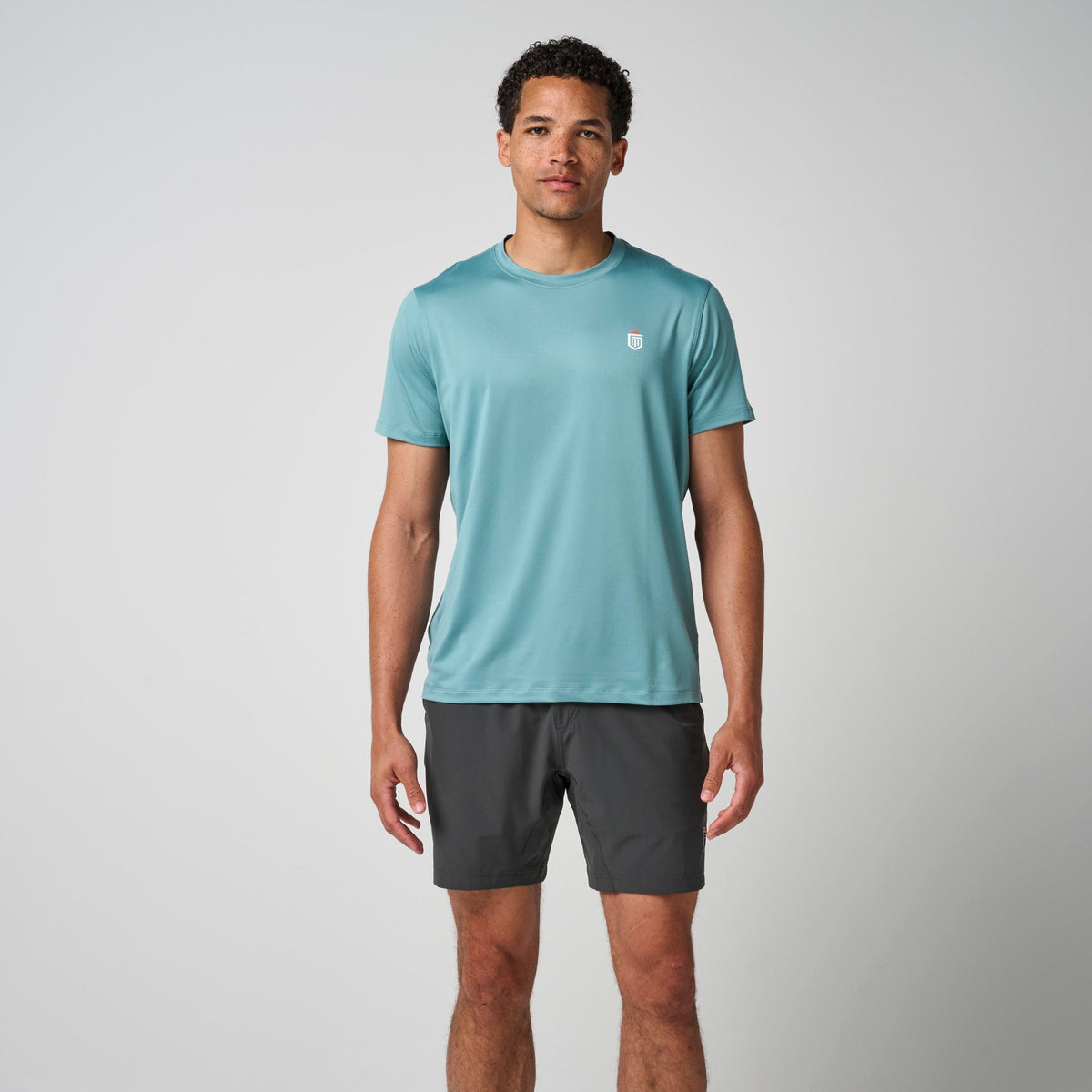 Greatness Wins Core Tech Tee in Sea Spray, view 3