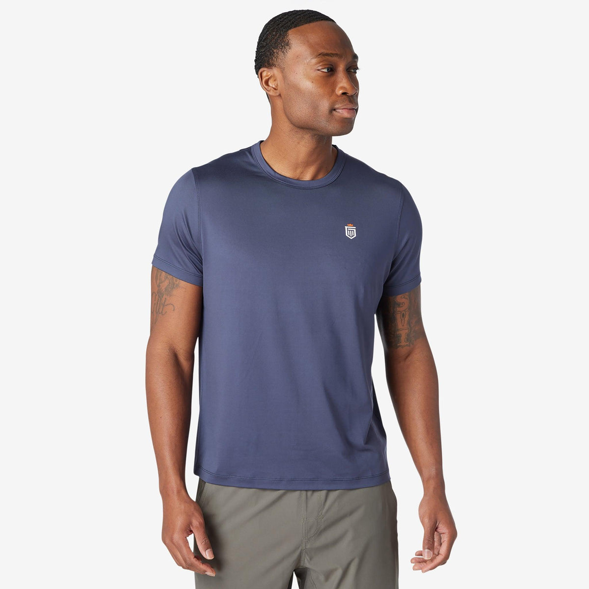 Greatness Wins Core Tech Tee in Navy, view 3