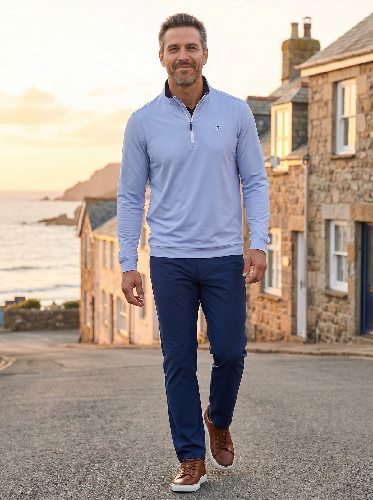 White Water Life Long Beach Quarter Zip in Grey, view 2