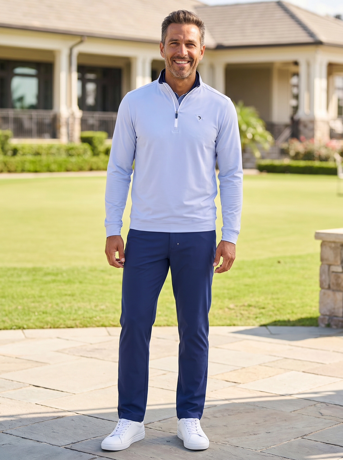 White Water Life Long Beach Quarter Zip in Grey, view 3