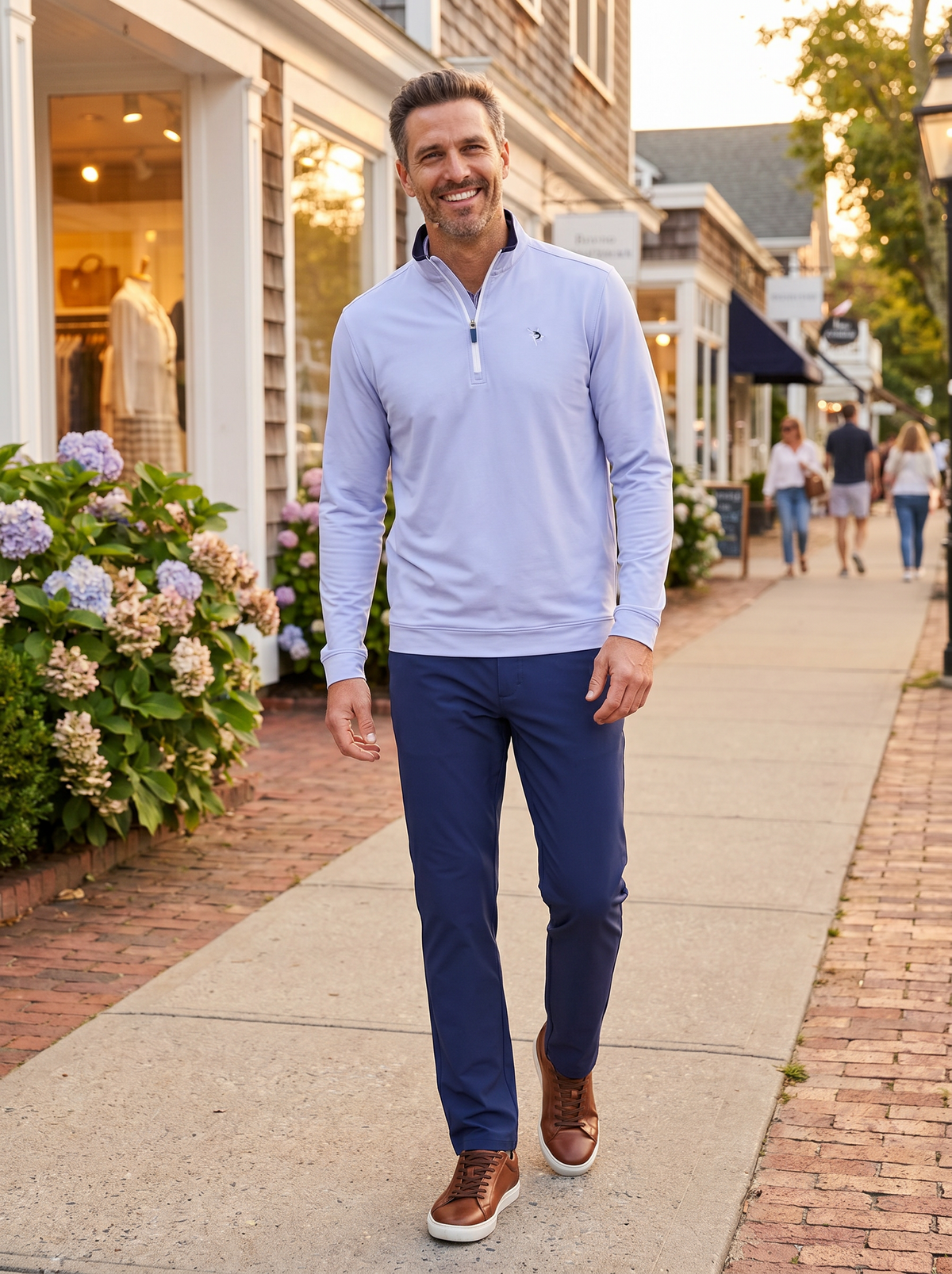 White Water Life Long Beach Quarter Zip in Grey, view 4