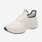 G West Crown men's athletic sneaker in white mesh with a black collar and sole edge, side view