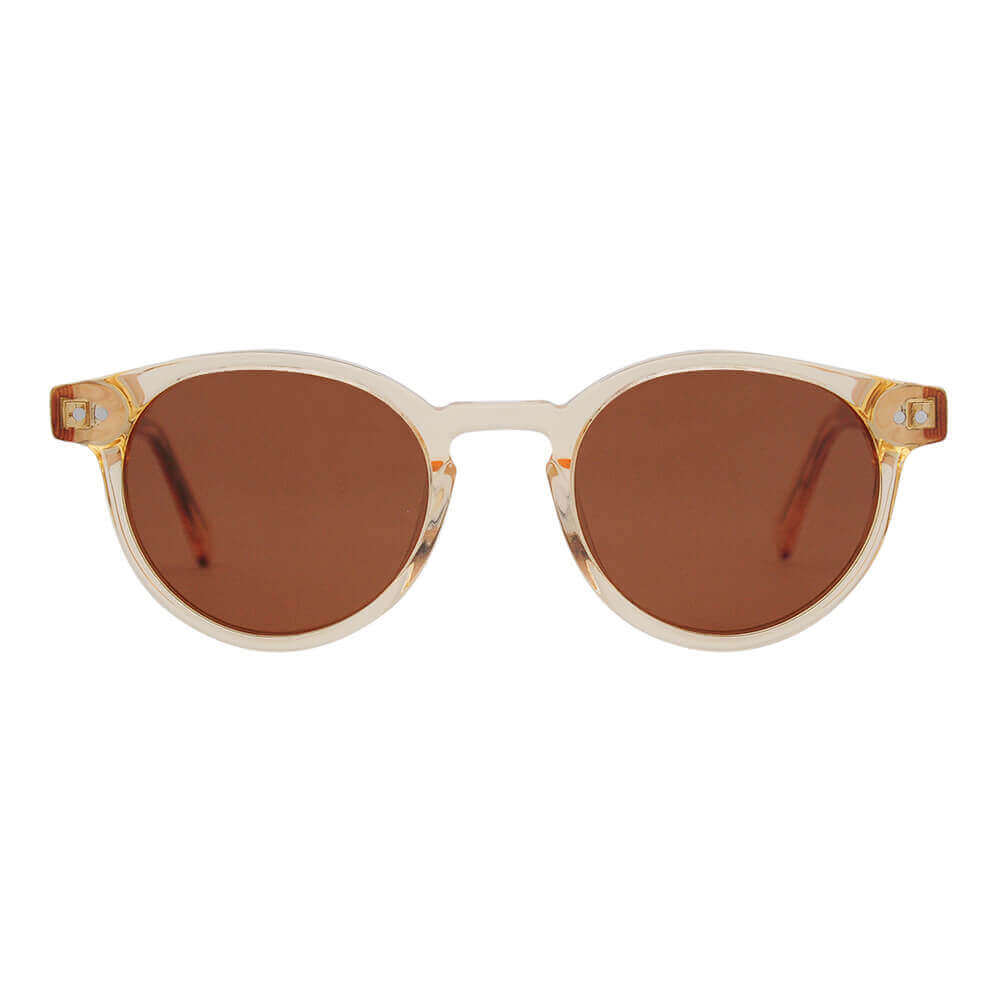 Ganges Polarized Round Wood and Bio Acetate Sunglasses