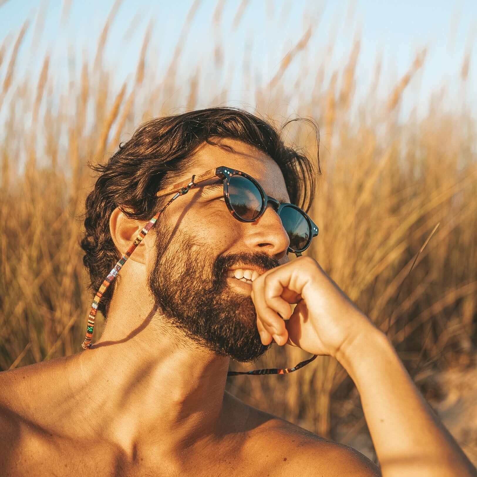 Ganges Polarized Round Wood and Bio Acetate Sunglasses