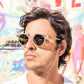 Ganges Polarized Round Wood and Bio Acetate Sunglasses