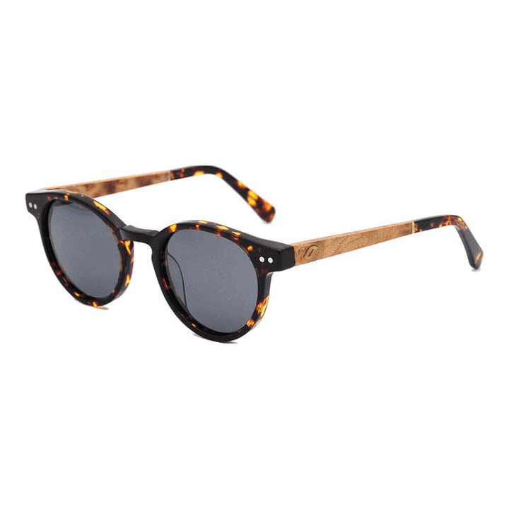 JOPLINS Ganges polarized round wood and bio acetate sunglasses, image 3 of 8