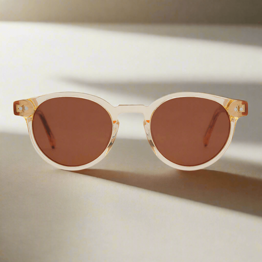 Ganges Polarized Round Wood and Bio Acetate Sunglasses