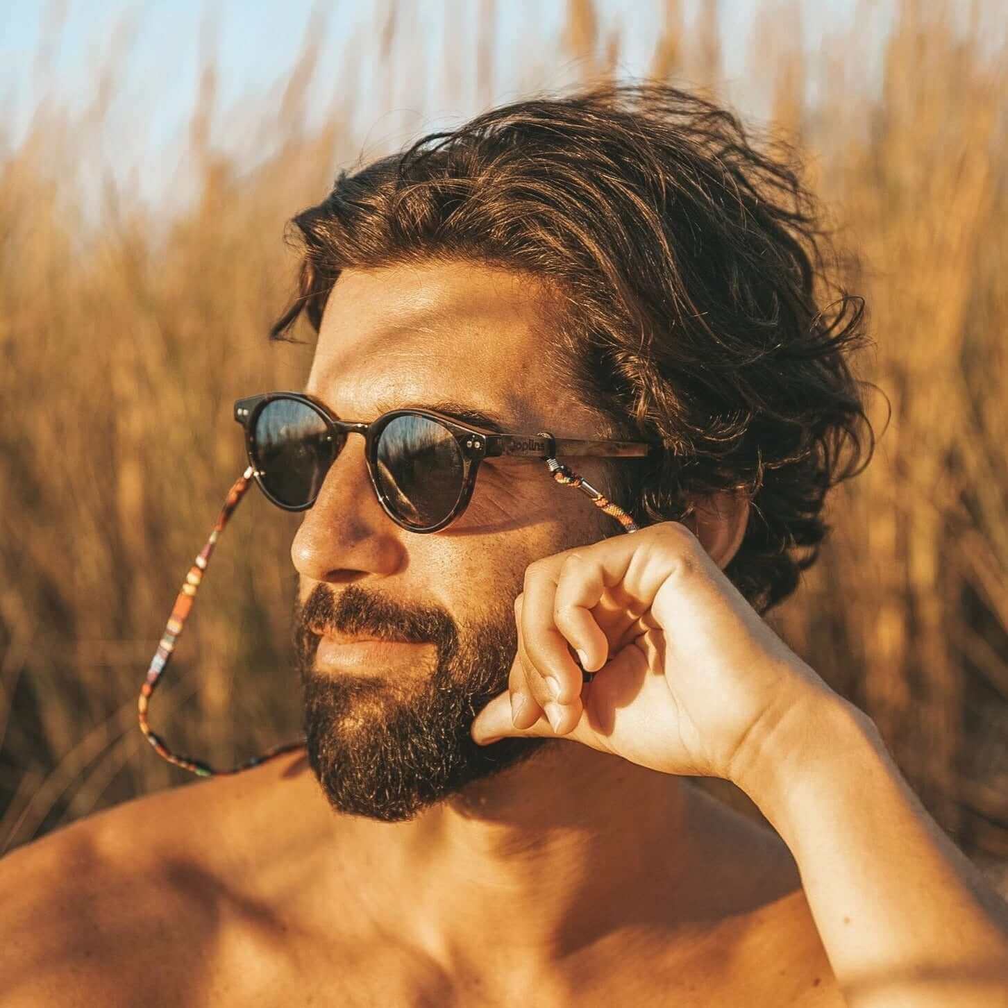 JOPLINS Ganges polarized round wood and bio acetate sunglasses, image 5 of 8