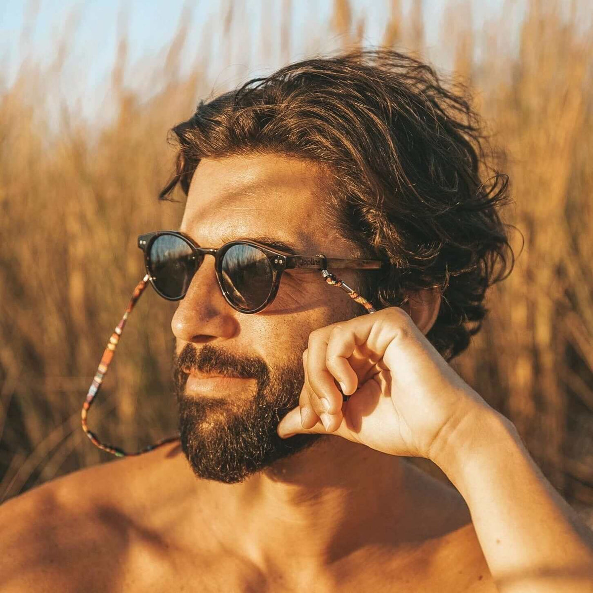 JOPLINS Ganges polarized round wood and bio acetate sunglasses, image 5 of 8