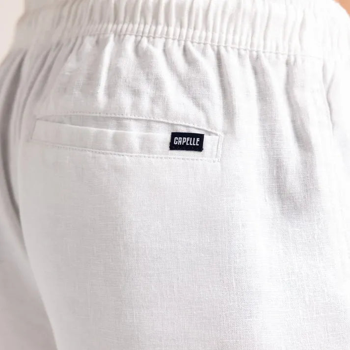 Glacier Mist men's linen short, fabric detail