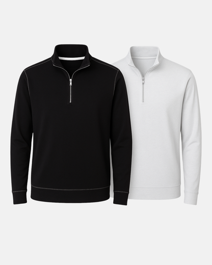 Buki CINQO travel half zip 2 pack black and white, image 1 of 8