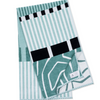Ruby Mint Hawthorne Oversized Cotton Beach Towel, Teal, Black and White