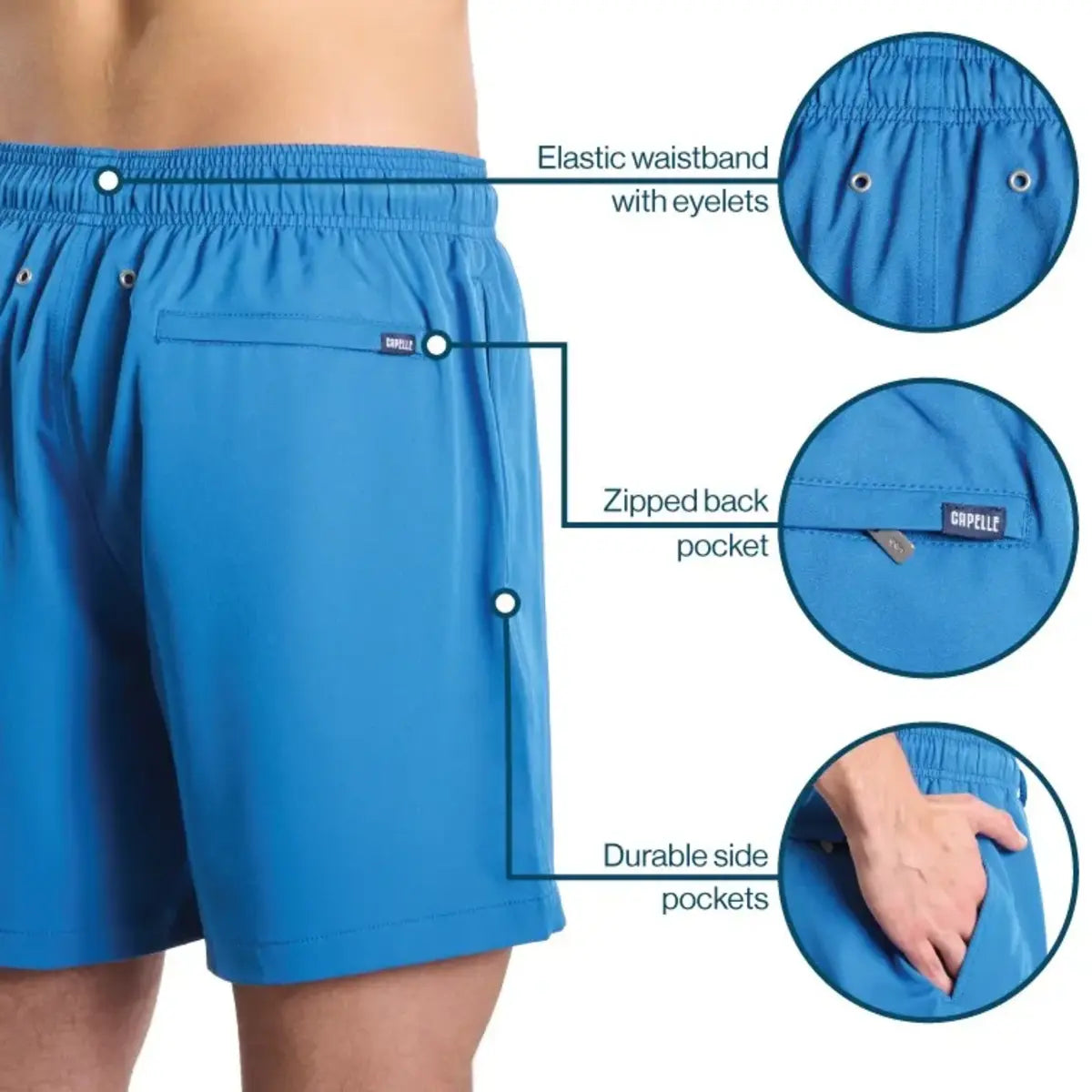 Men's Swim Trunks – Blue Freedom | Compression Liner | Capelle Miami Men's Swim Trunks – Blue Freedom | Compression Liner | Capelle Miami