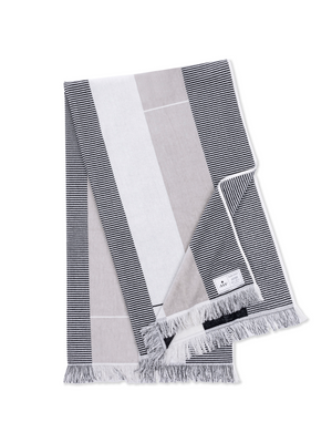 Ruby Mint Kennedy black and gray stripe cotton beach towel, image 1 of 4