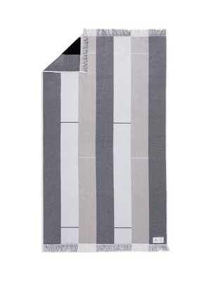 Ruby Mint Kennedy black and gray stripe cotton beach towel, image 2 of 4