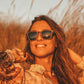 Lark Polarized Square Wooden Sunglasses
