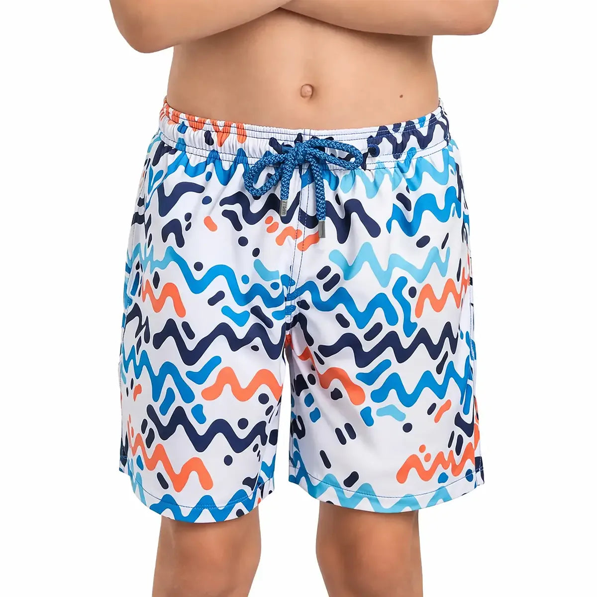 Line Rush, Ocean and Sol boys hybrid short, front view, second angle