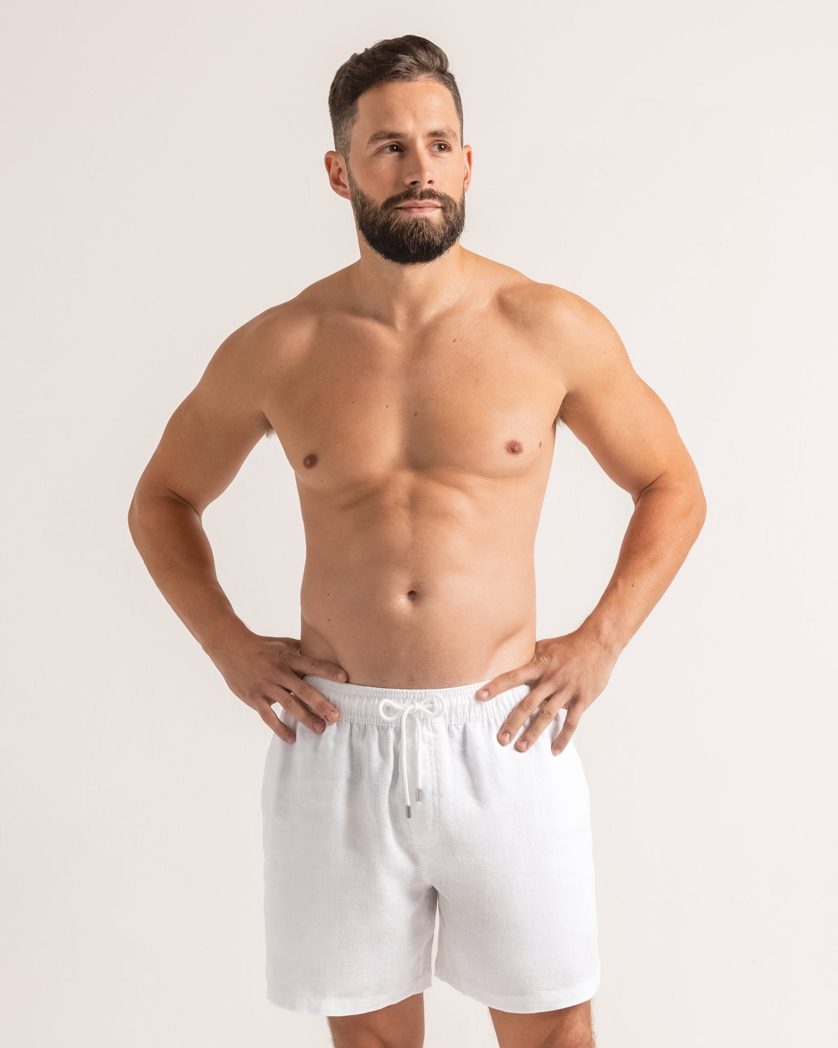 luxury-white-linen-shorts