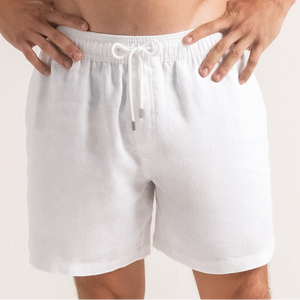 luxury-white-linen-shorts