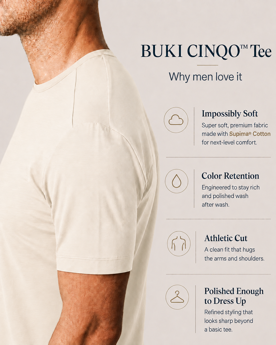 Buki CINQO men's tech tee maize, image 3 of 8
