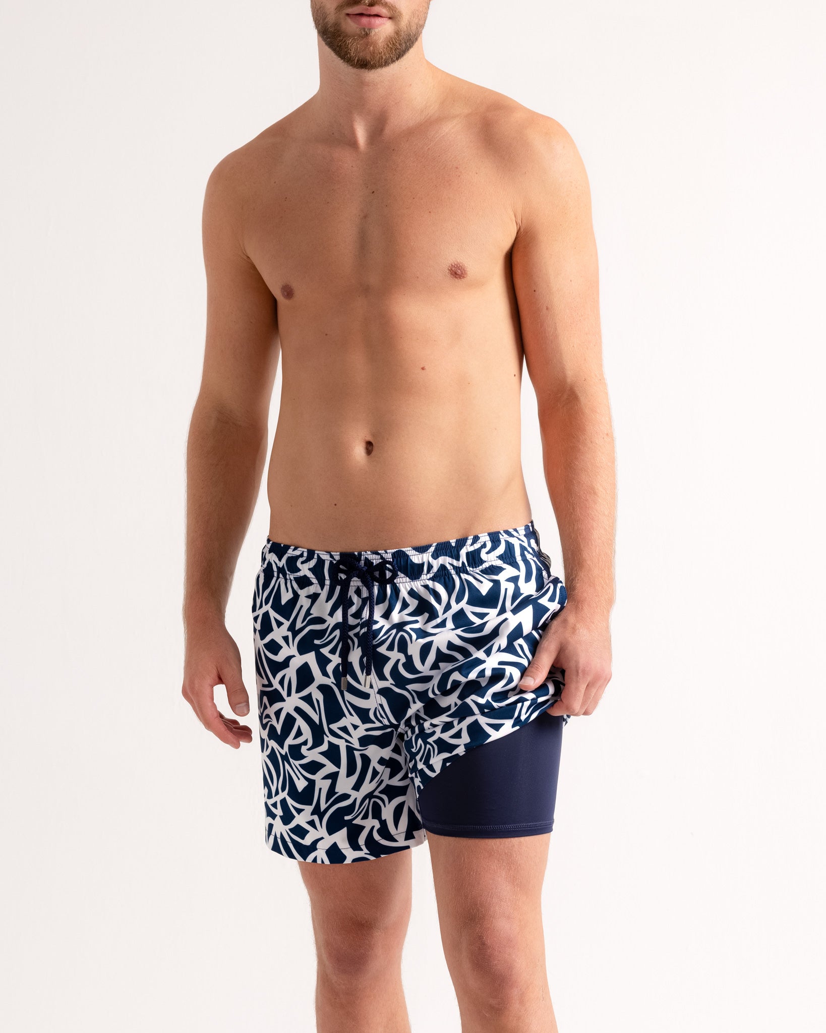 length:classic blue freedom hybrid short studio front features