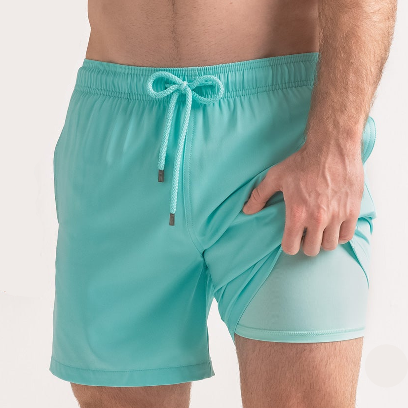 length:classic aqua blue hybrid short 