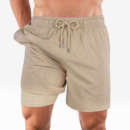 length:classic summer beige hybrid short studio front