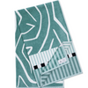 Ruby Mint Meriwether Oversized Cotton Beach Towel, Teal and Ivory