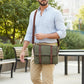 Miami Leathers Maxwell classic waxed canvas laptop messenger bag, detail