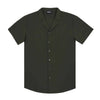 Men’s Short Sleeve Tailored Fit Button-Down Shirt – Olive Green