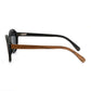 JOPLINS Pepe Polarized Round Wood Sunglasses in Ebony and Burl, view 4