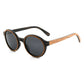 JOPLINS Pepe Polarized Round Wood Sunglasses in Ebony and Burl, view 3