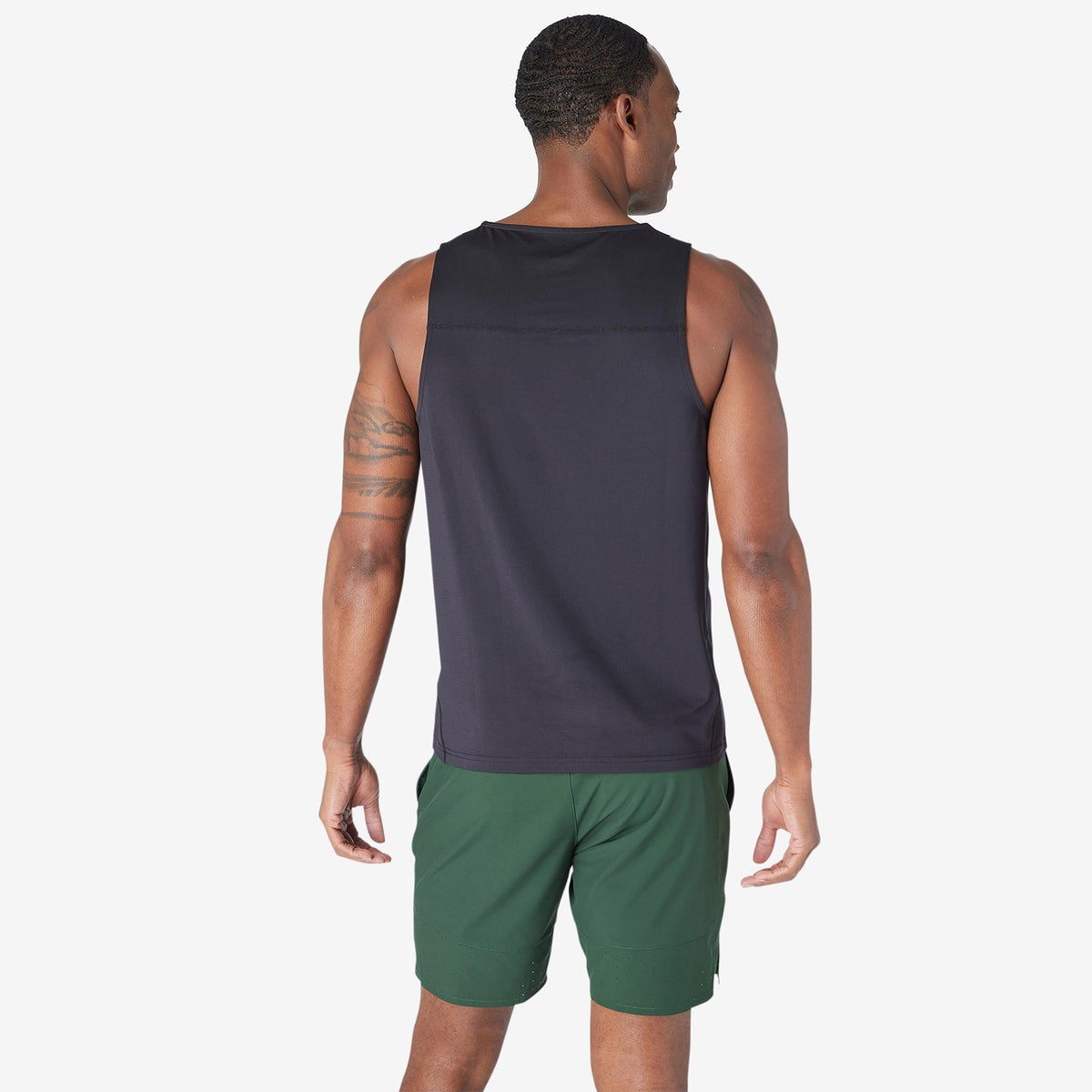 Greatness Wins Performance Training Tank in Black, view 4