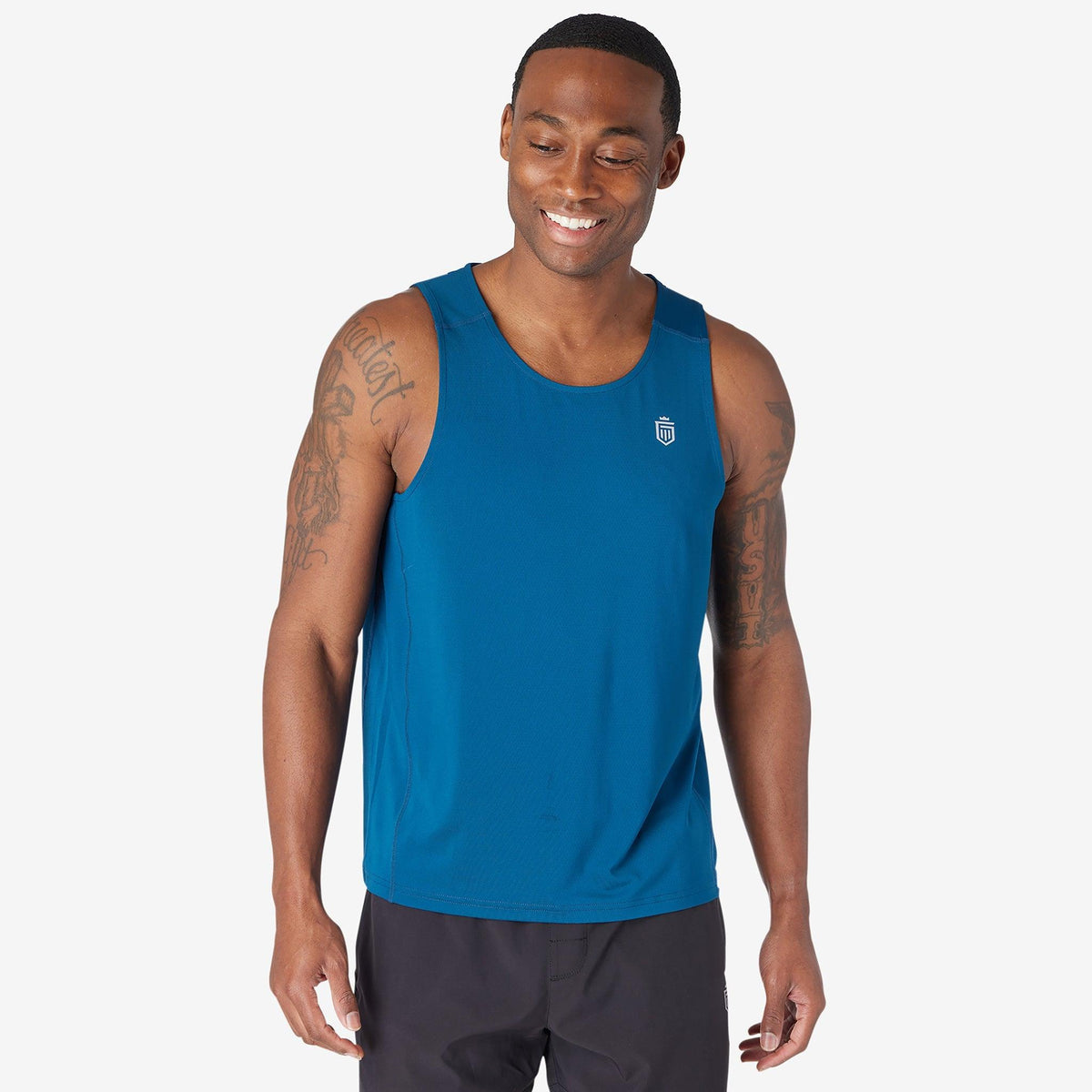 Greatness Wins Performance Training Tank in Superior Blue