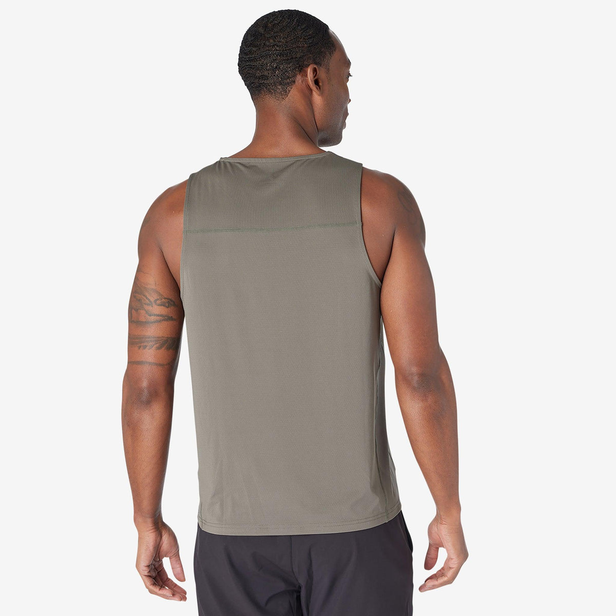 Greatness Wins Performance Training Tank in Rustic Metal, view 4