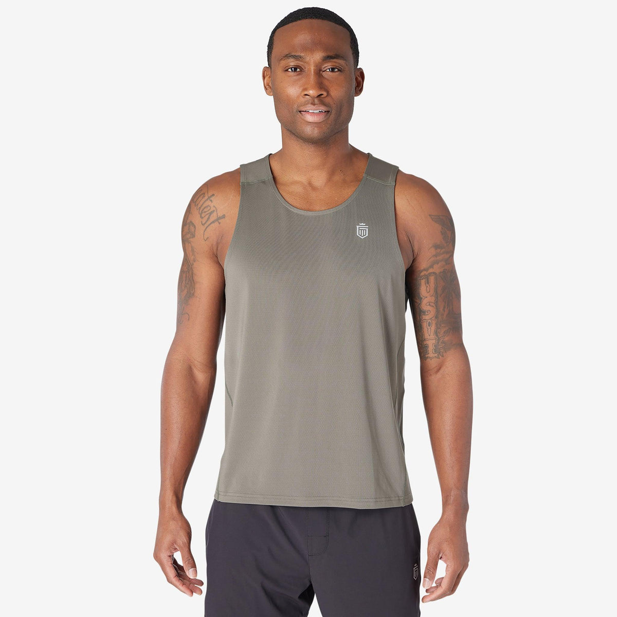 Greatness Wins Performance Training Tank in Rustic Metal
