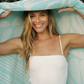 Ruby Mint Rothschild light blue and ivory cotton beach towel, image 3 of 6