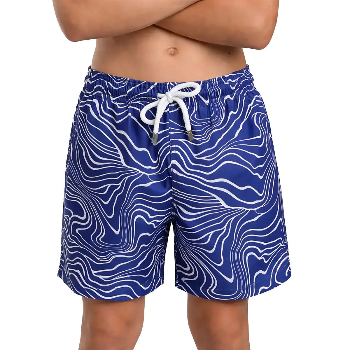 Sand Waves, Harbor and Surf boys hybrid short, front view, second angle