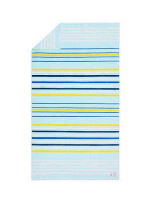 Ruby Mint Stanhope blue, white and yellow cotton beach towel, image 2 of 5