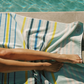 Ruby Mint Stanhope blue, white and yellow cotton beach towel, image 5 of 5