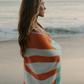 Ruby Mint Fairchild coral and blue cotton beach towel, image 4 of 4