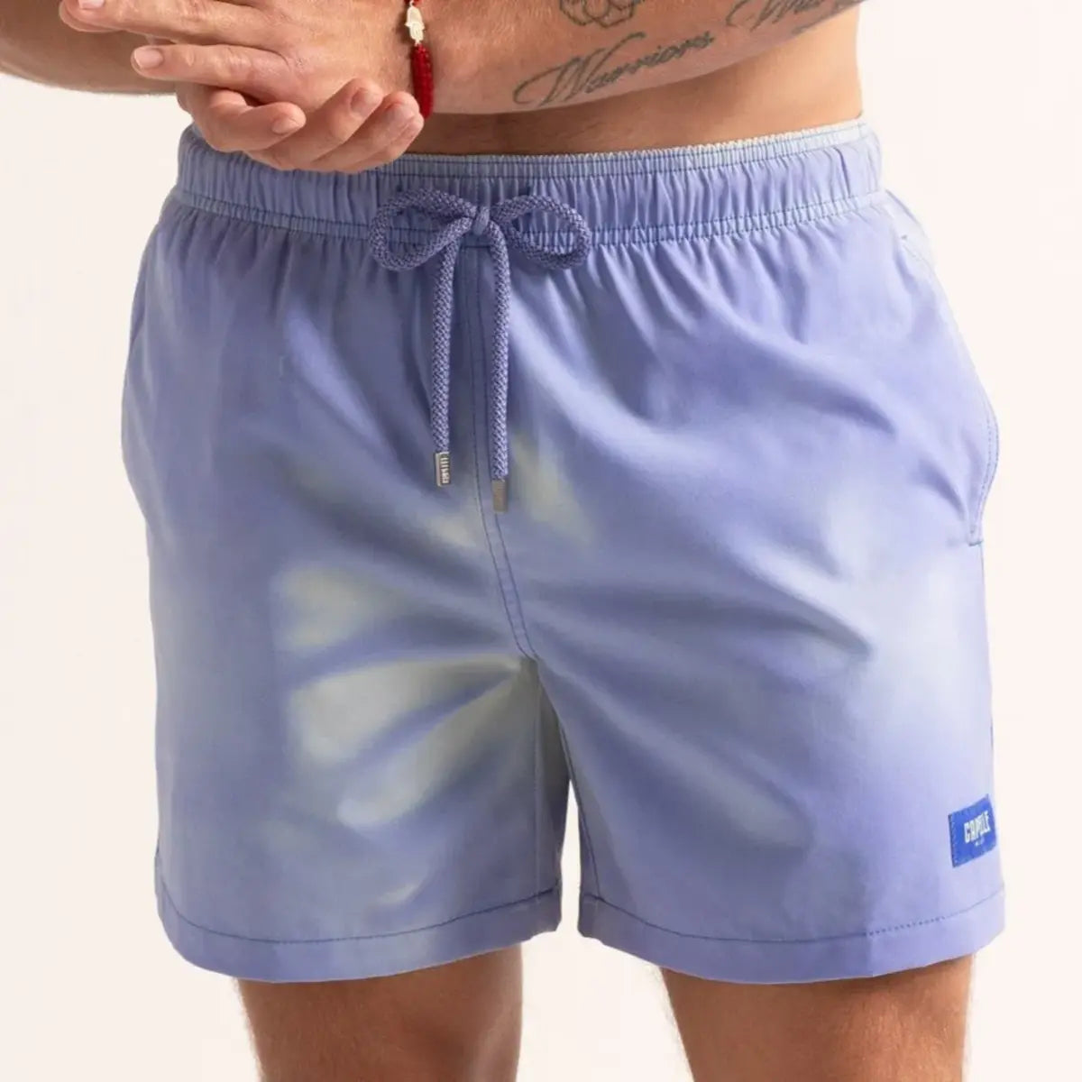 Switch Blue/Mint men's color changing hybrid swim short in blue, front view, second angle