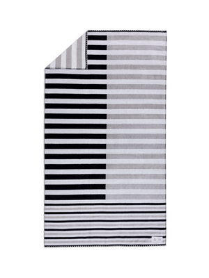 Ruby Mint Thayer black and white stripe cotton beach towel, image 2 of 6