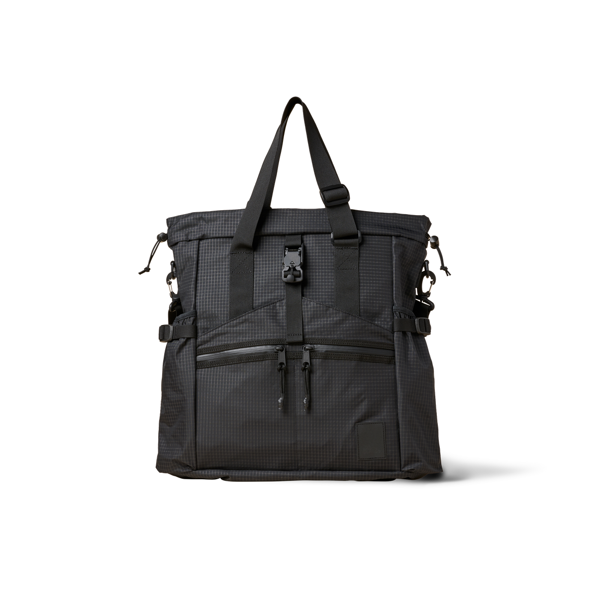 The Brown Buffalo Conceal Tote 20L laptop tote backpack in Black Grid, view 2