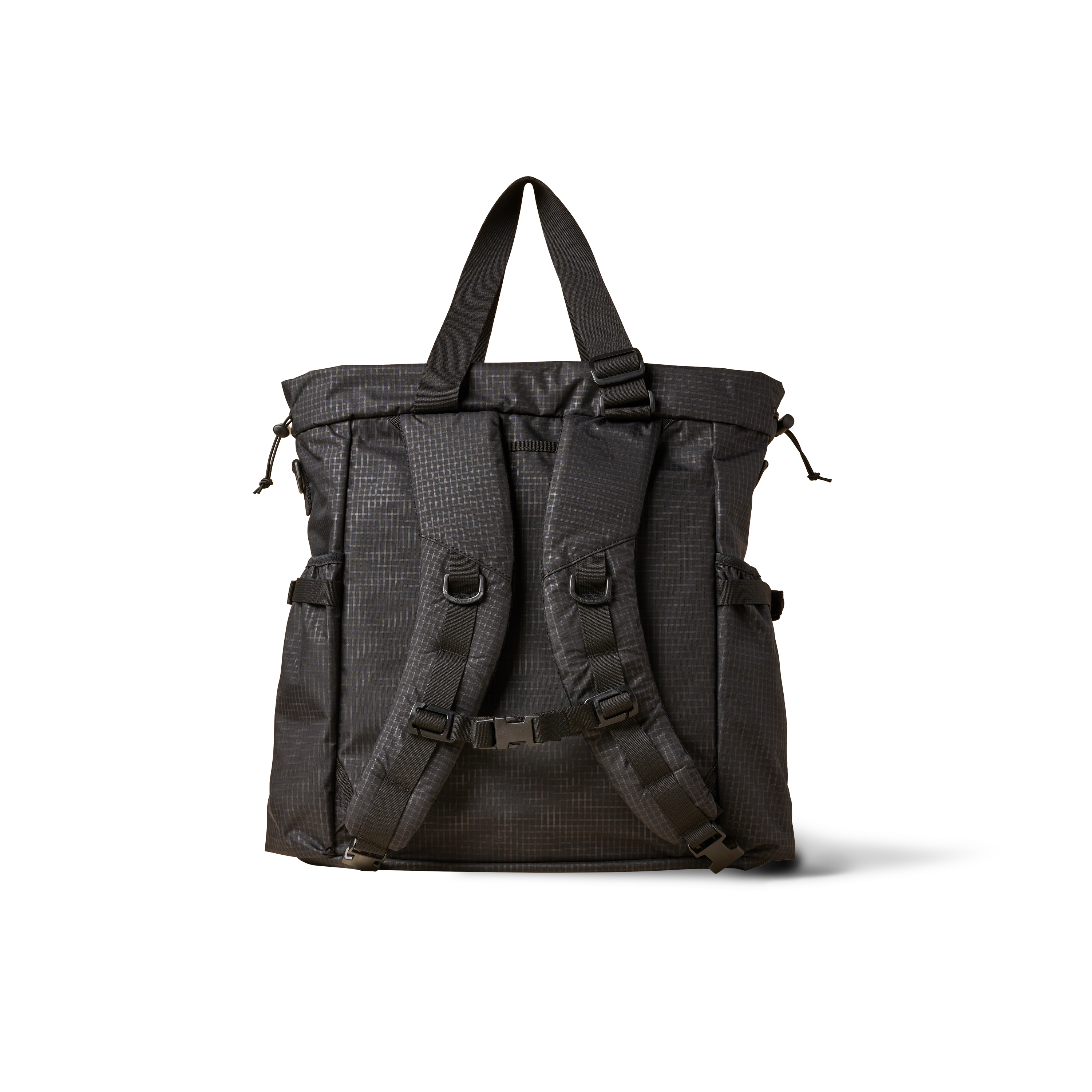 The Brown Buffalo Conceal Tote 20L laptop tote backpack in Black Grid, view 3
