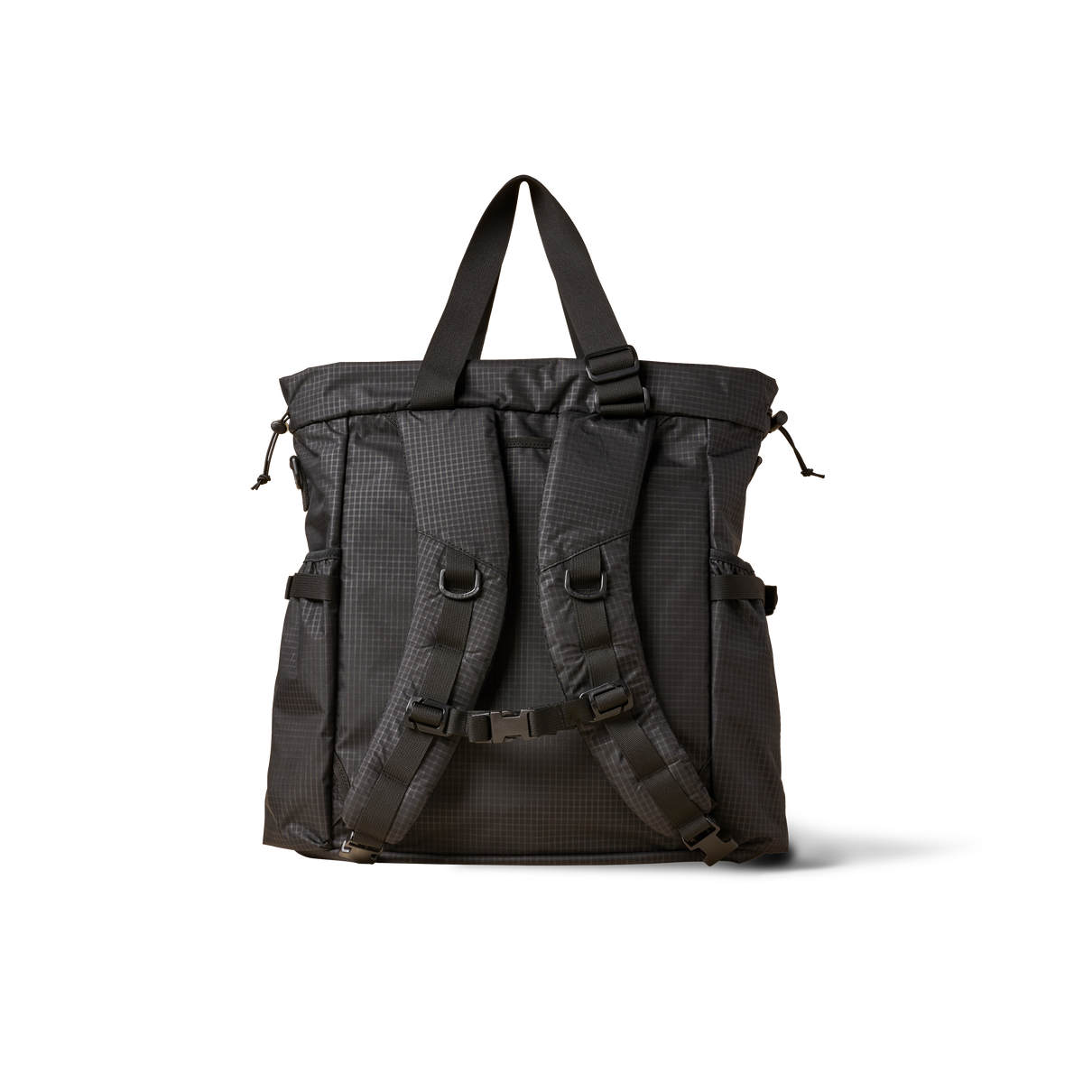 The Brown Buffalo Conceal Tote 20L laptop tote backpack in Black Grid, view 3