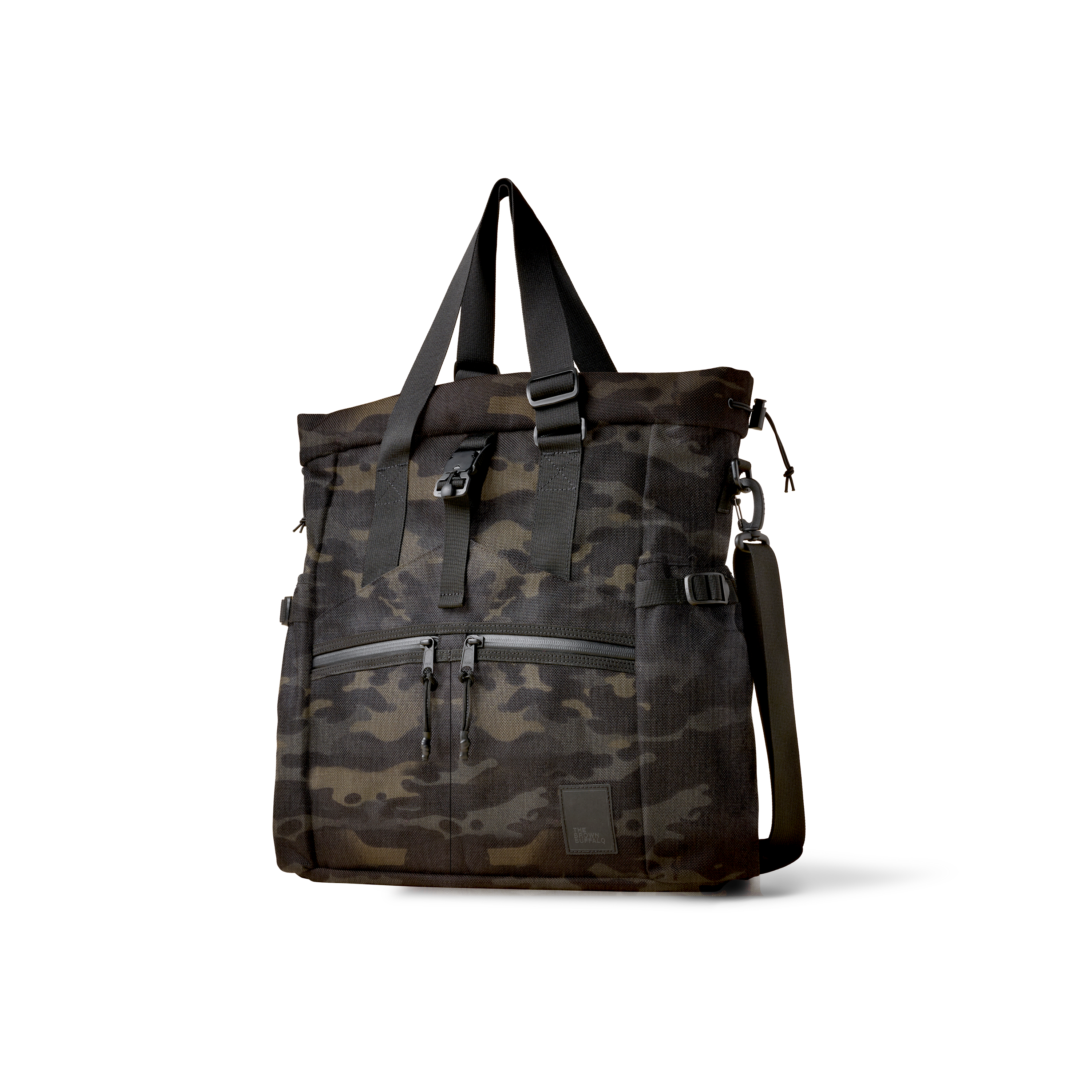 The Brown Buffalo Conceal Tote 20L laptop tote backpack in Black Multicam