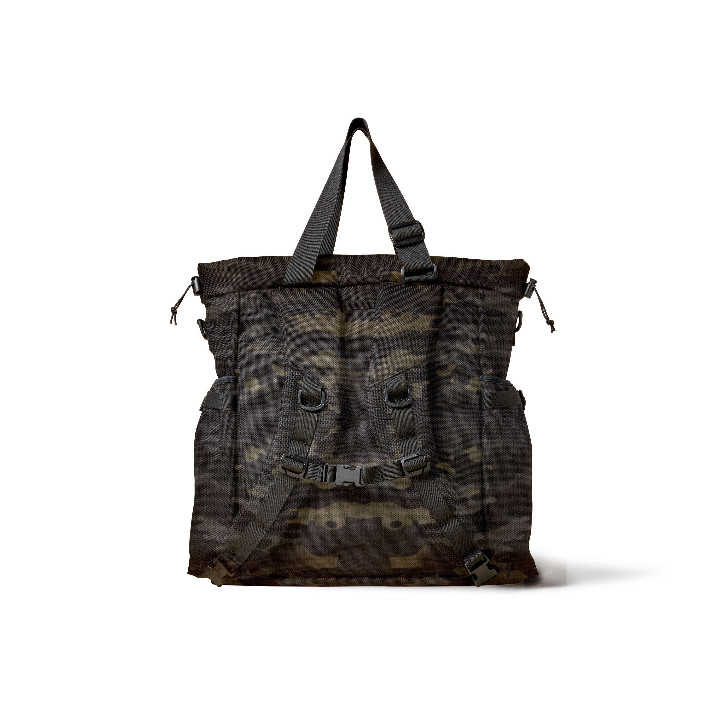 The Brown Buffalo Conceal Tote 20L laptop tote backpack in Black Multicam, view 3