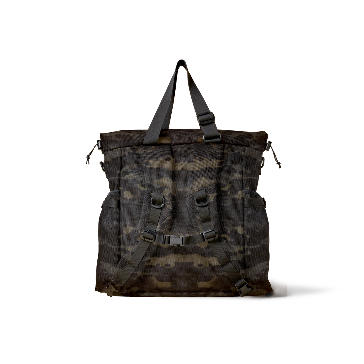 The Brown Buffalo Conceal Tote 20L laptop tote backpack in Black Multicam, view 3